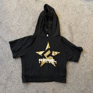 Rebel Athletic cropped short sleeve hoodie